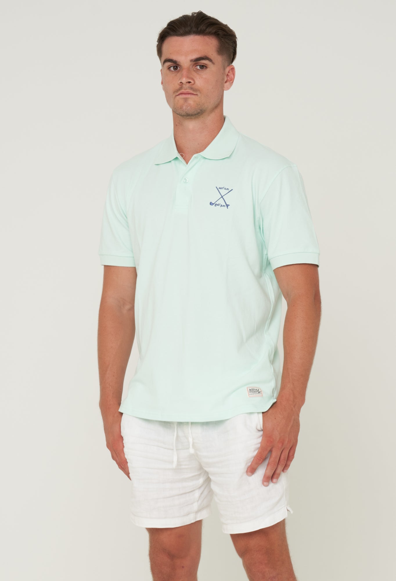 Golf shirt with surfer logo hotsell