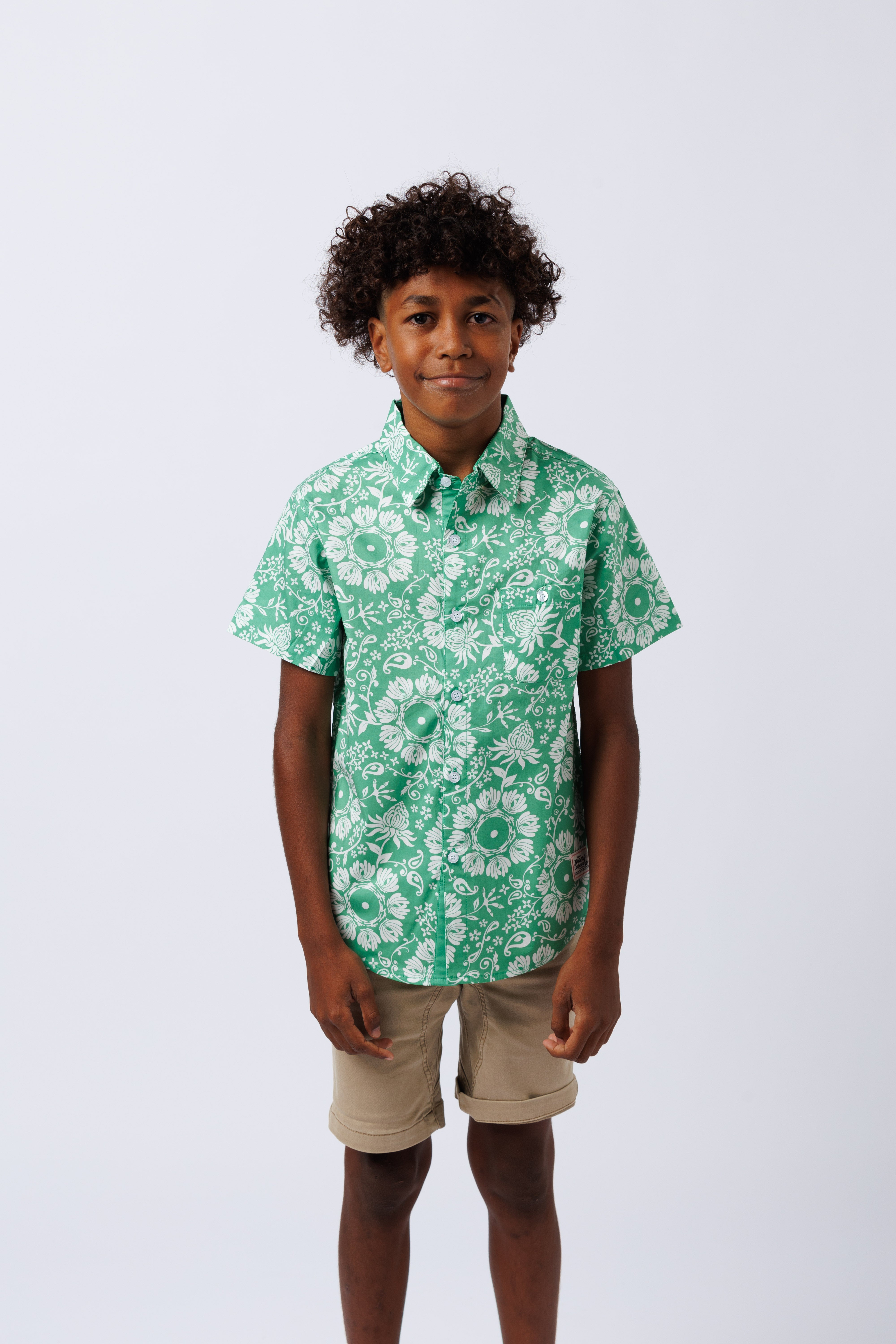 NL Kids Pareo Button up shirt Green