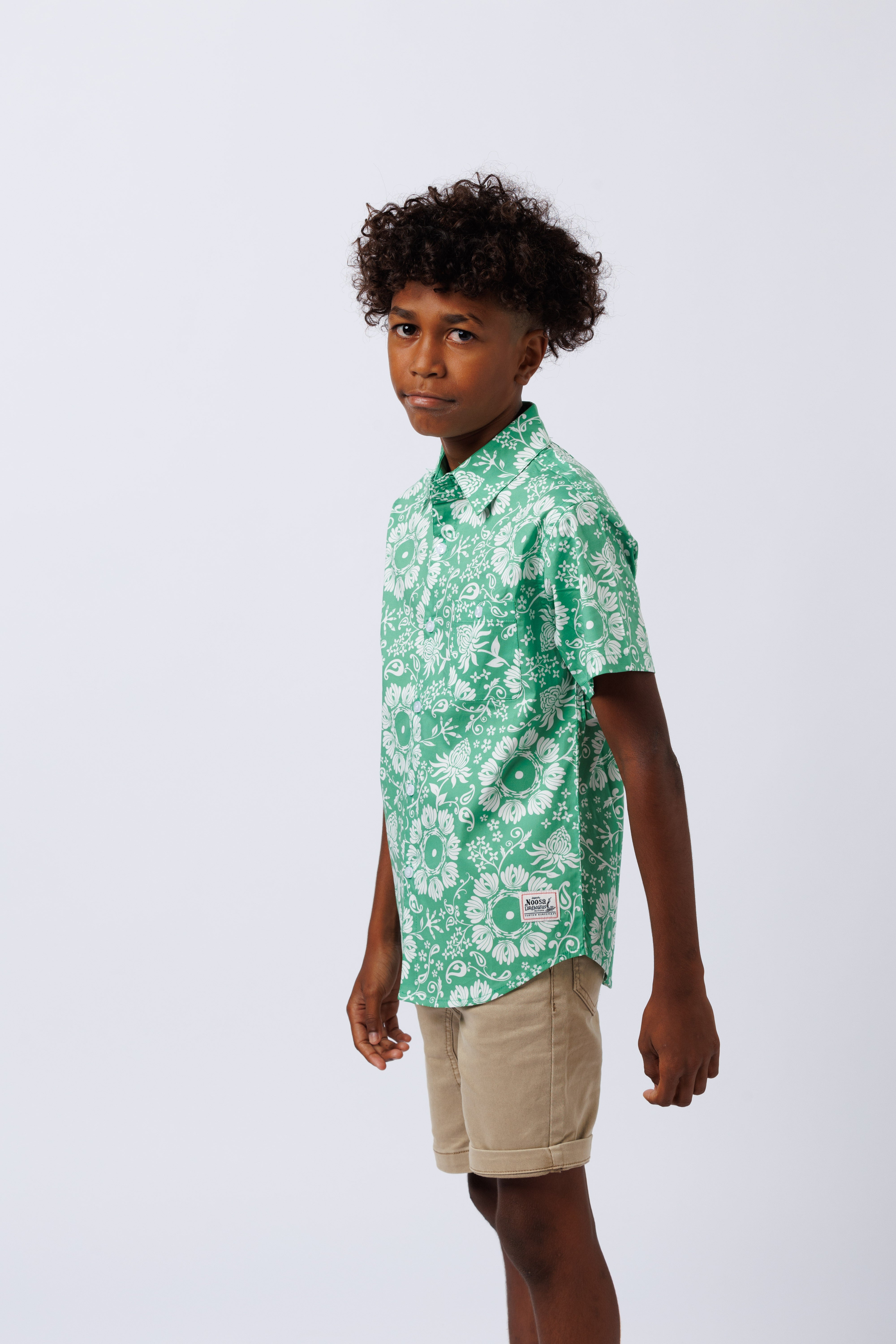 NL Kids Pareo Button up shirt Green