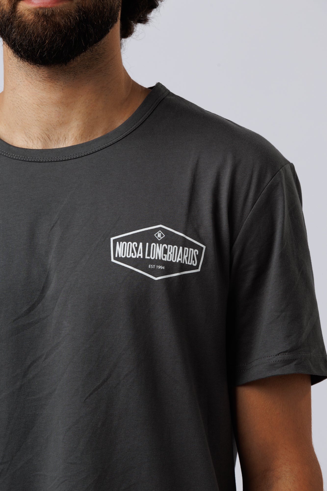 NL Address Tee Charcoal/White