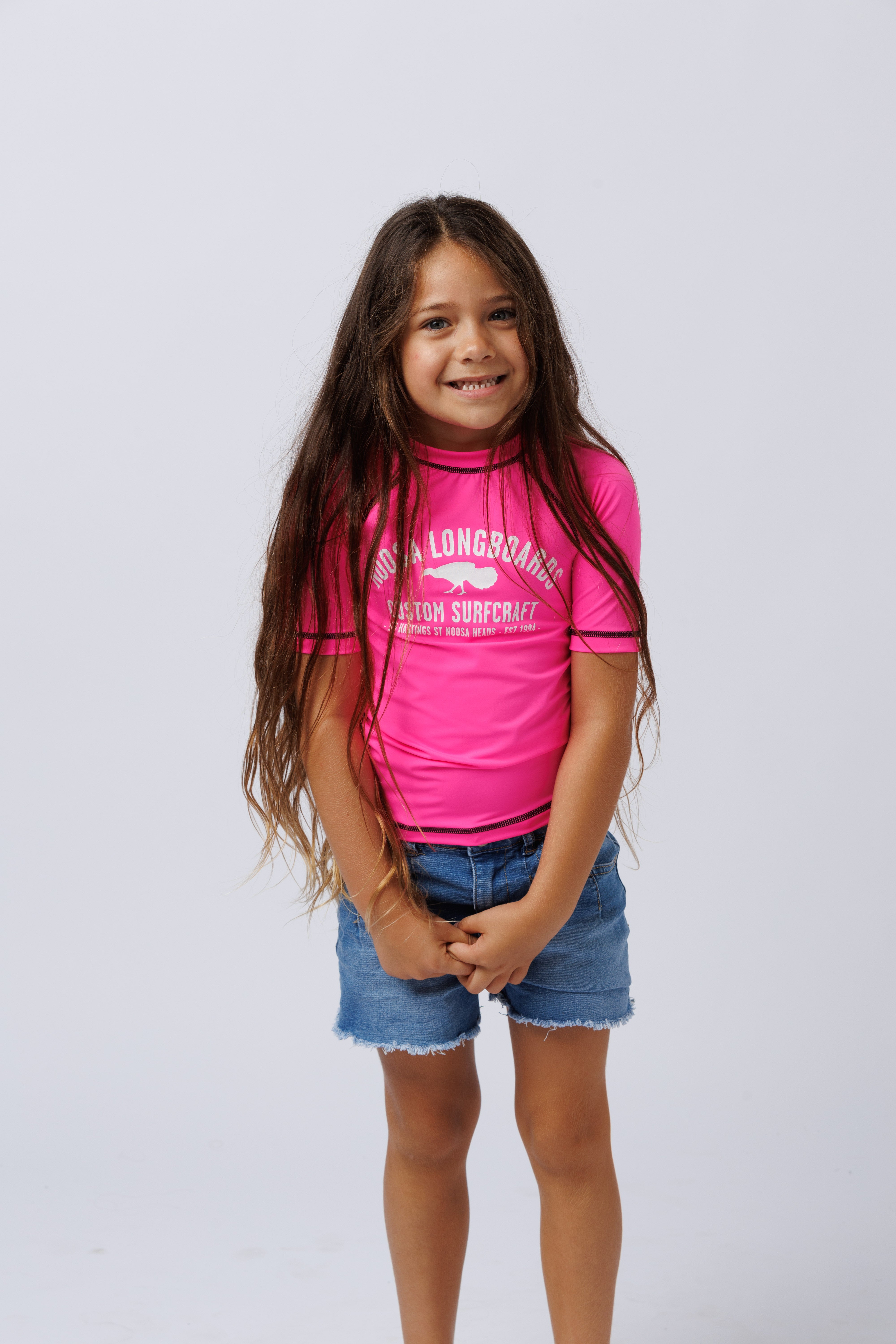 Kids Custom Surfcraft Rashy Pink s/s