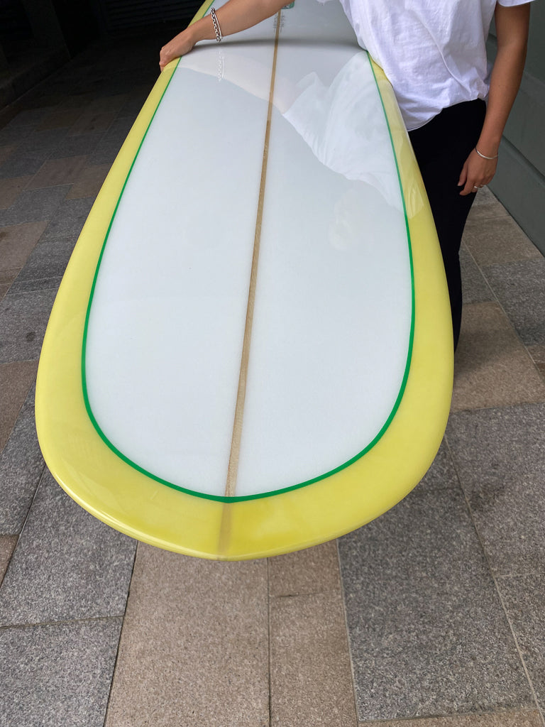 9'4 Little Cove Model In Candy Yellow Green pin lines