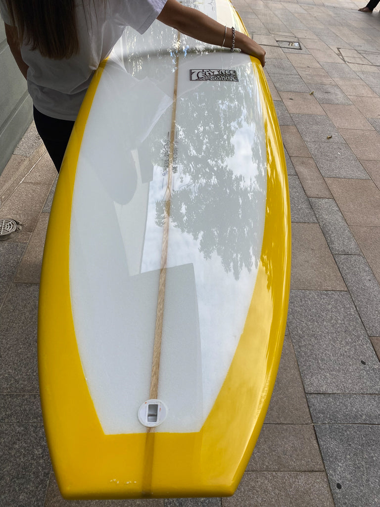 9'6 Tea Tree  Model Yellow With White Comp Bands