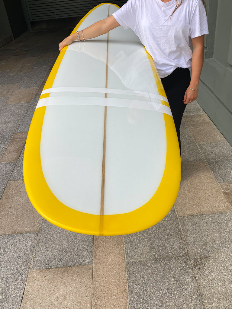 9'6 Tea Tree  Model Yellow With White Comp Bands