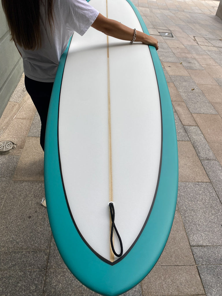 9'0 Performance Log Aqua Green White Deck